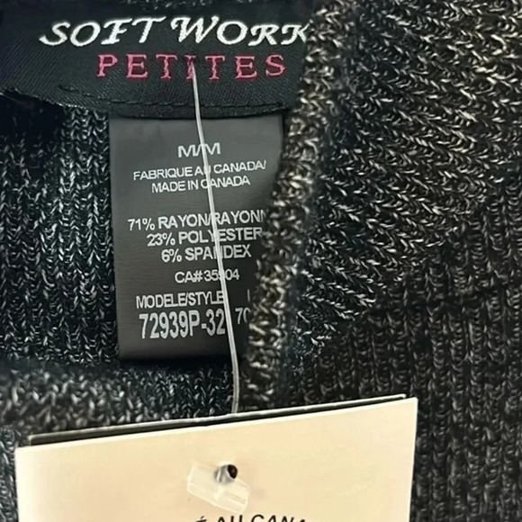 NWT 🇨🇦 Soft Works Petites , made in Canada.  Knit grey soft turtleneck . - Picture 12 of 12